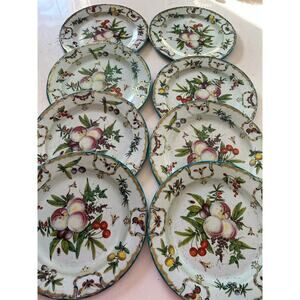 Duke Of Gloucester MMA Tin 8 Dinner Plates Chargers set 8 floral metal READ